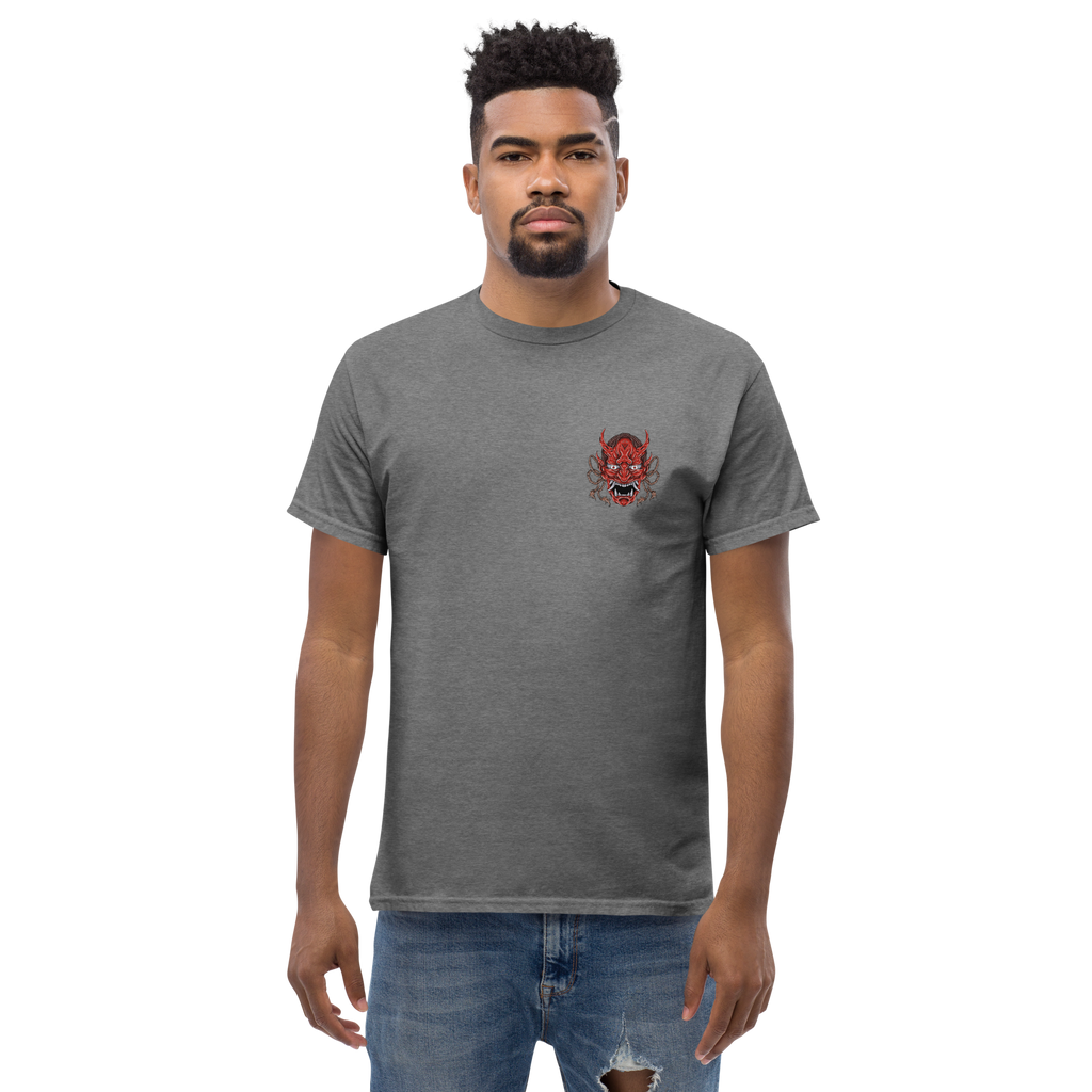 Oni Samurai Mask T-Shirt - Unique Graphic Tee for Bold Style - OFFSIDE CLUB