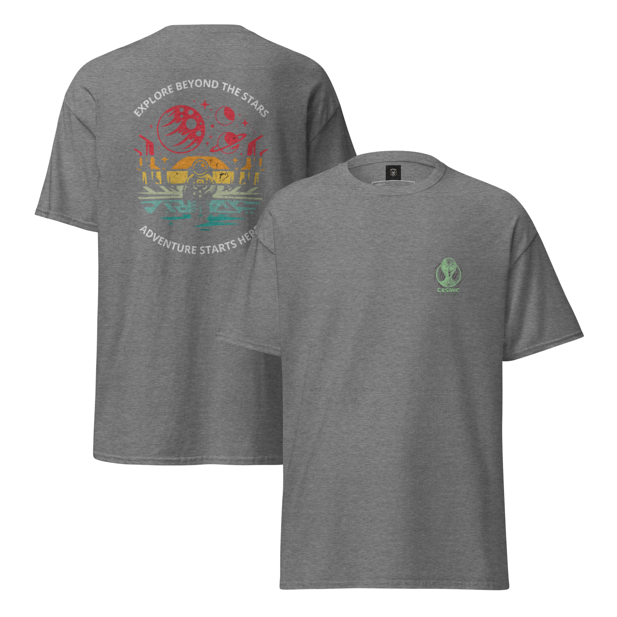 Explore Beyond the Stars Astronaut Graphic Tee for Space Lovers - OFFSIDE CLUB
