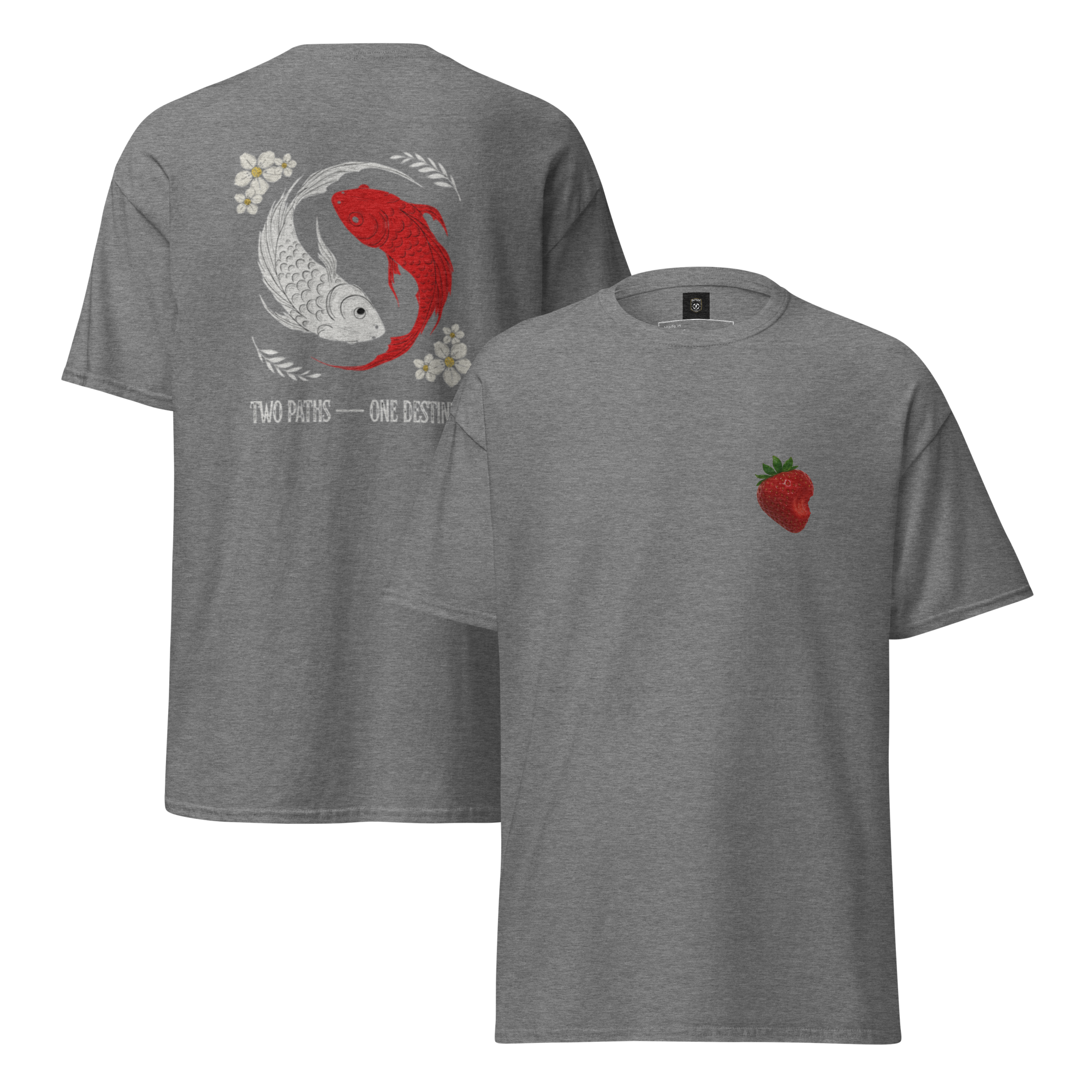 Two Paths Koi Graphic Tee - Stylish and Unique Koi Design T-Shirt - OFFSIDE CLUB