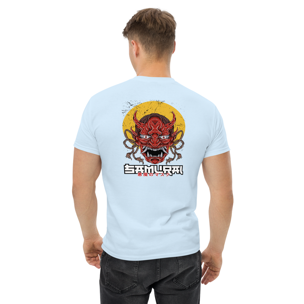 Oni Samurai Mask T-Shirt - Unique Graphic Tee for Bold Style - OFFSIDE CLUB