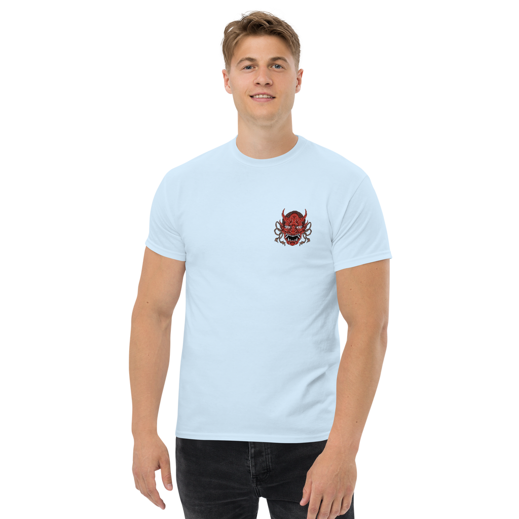 Oni Samurai Mask T-Shirt - Unique Graphic Tee for Bold Style - OFFSIDE CLUB