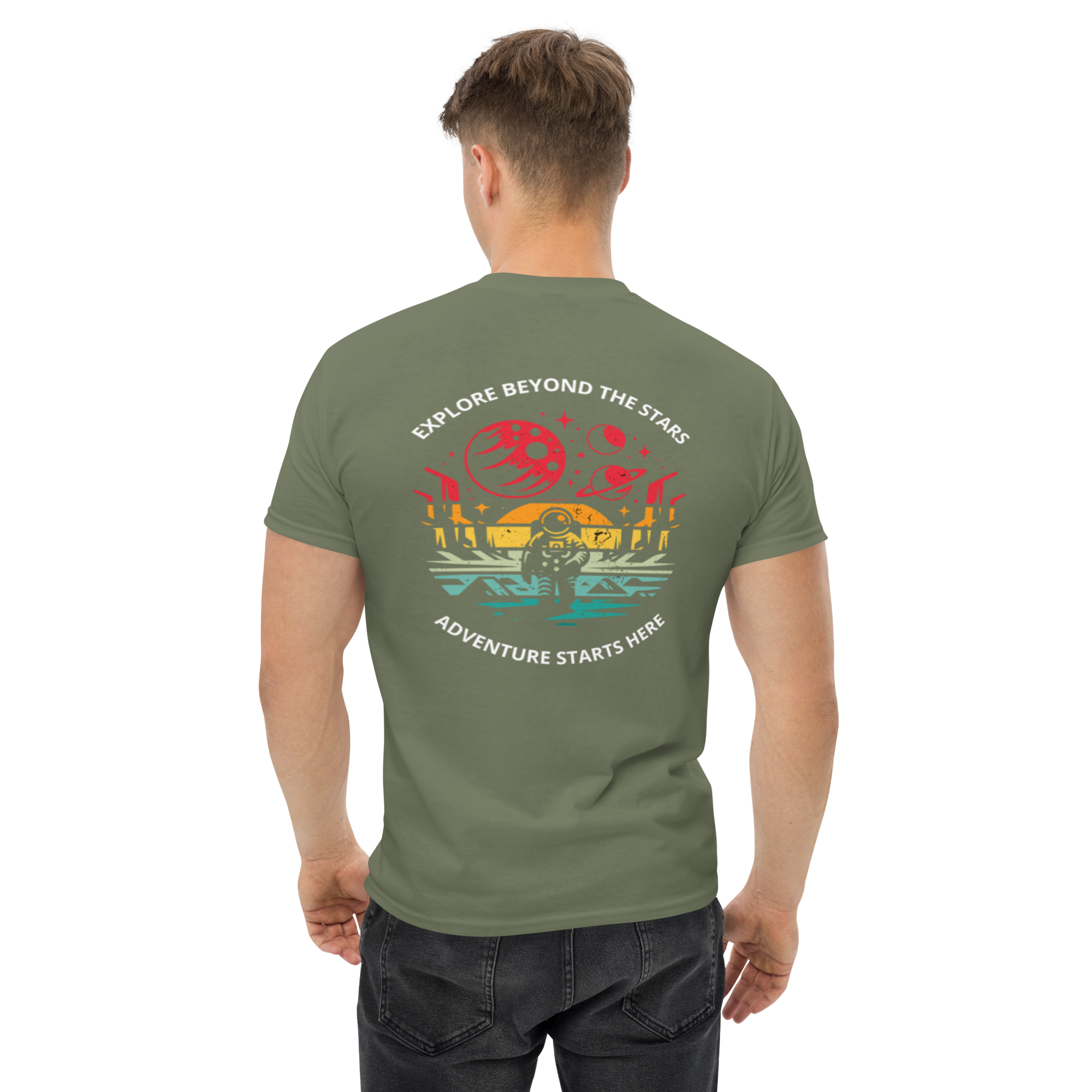 Explore Beyond the Stars Astronaut Graphic Tee for Space Lovers - OFFSIDE CLUB