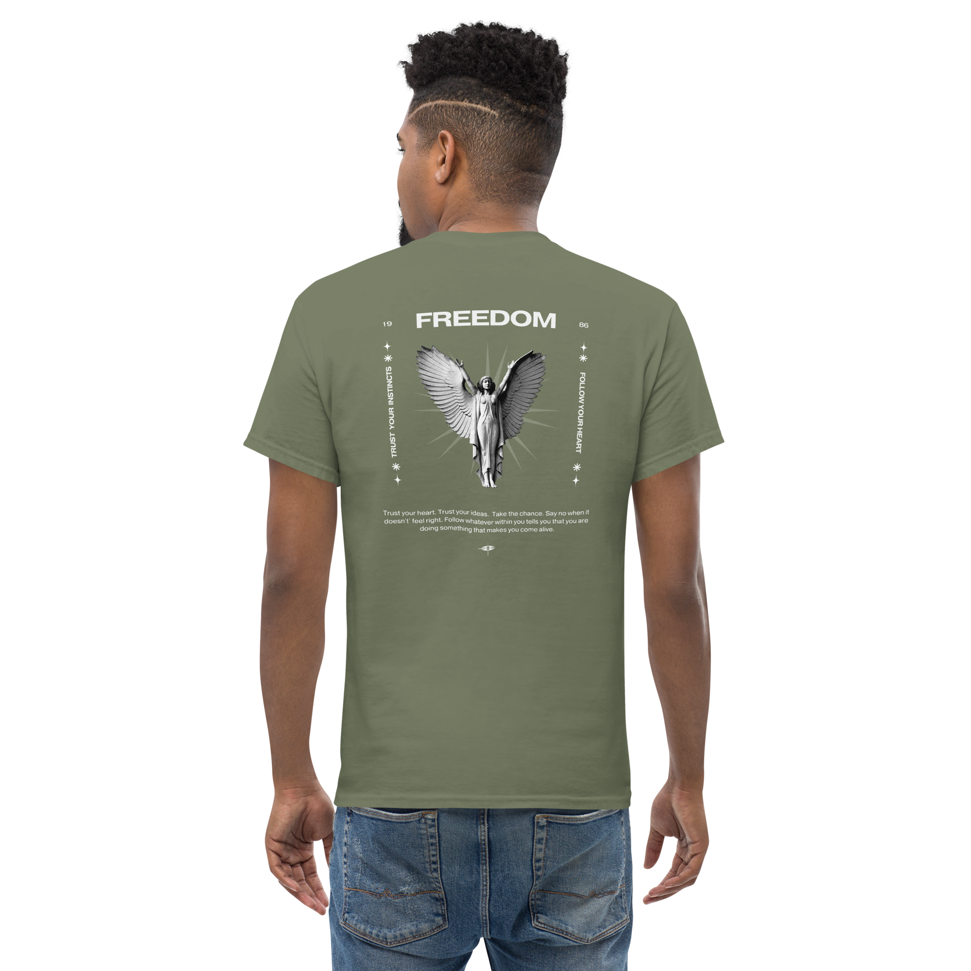 Freedom Angel Graphic Tee - Embrace Your Spirit Unisex Design - OFFSIDE CLUB