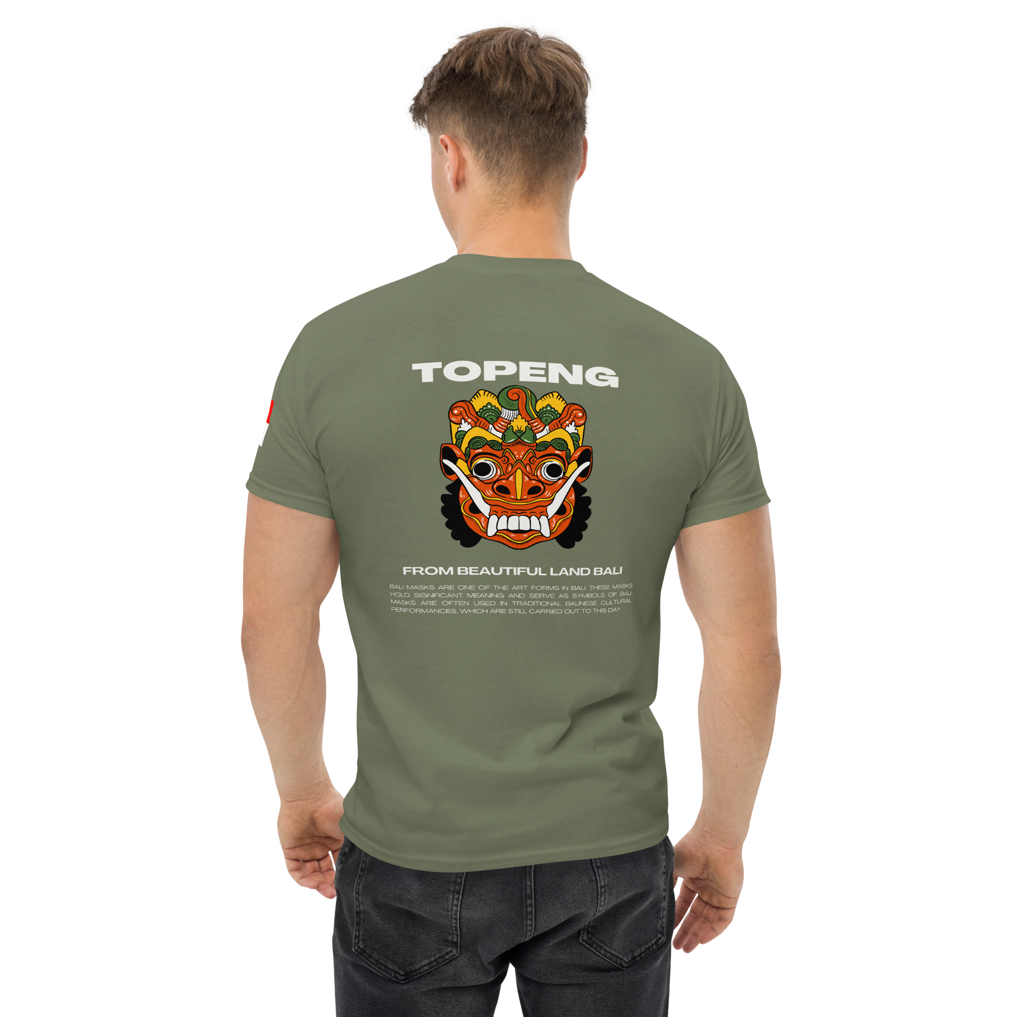 Balinese Topeng Art Tee - Premium Graphic Tee for Unique Style - OFFSIDE CLUB