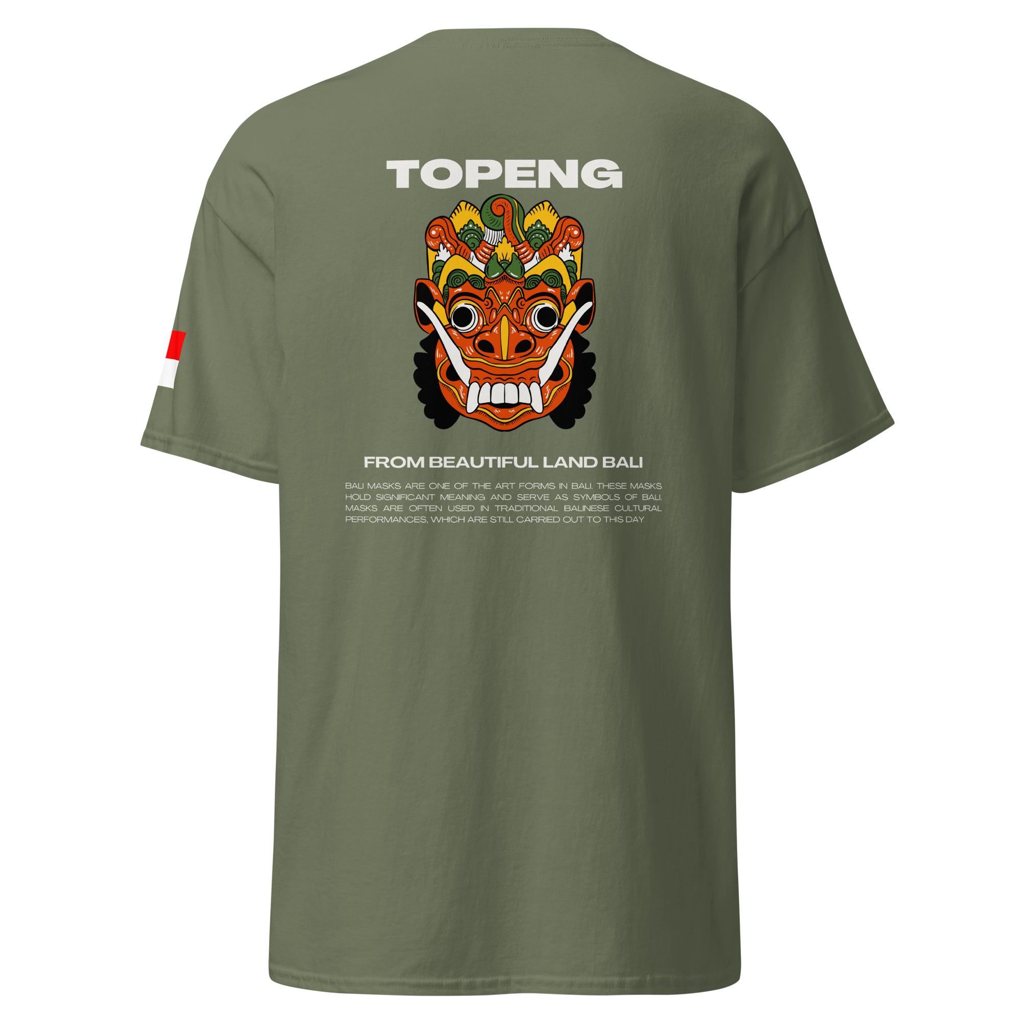 Balinese Topeng Art Tee - Premium Graphic Tee for Unique Style - OFFSIDE CLUB