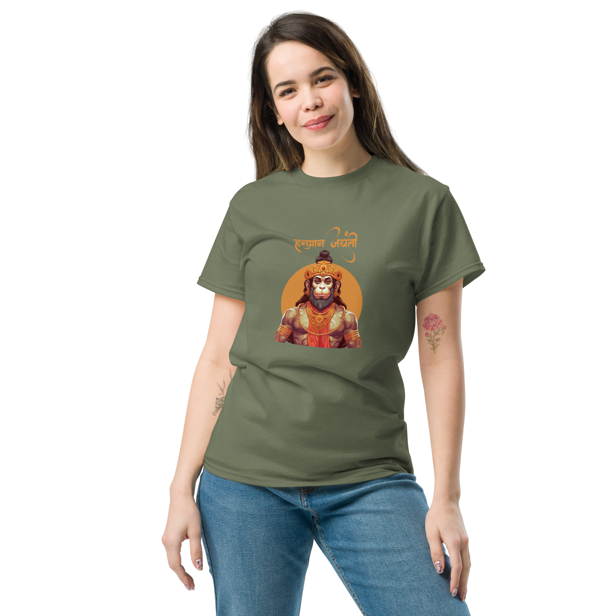 Powerful Hanuman Illustration Shirt for Spiritual Strength and Style - OFFSIDE CLUB