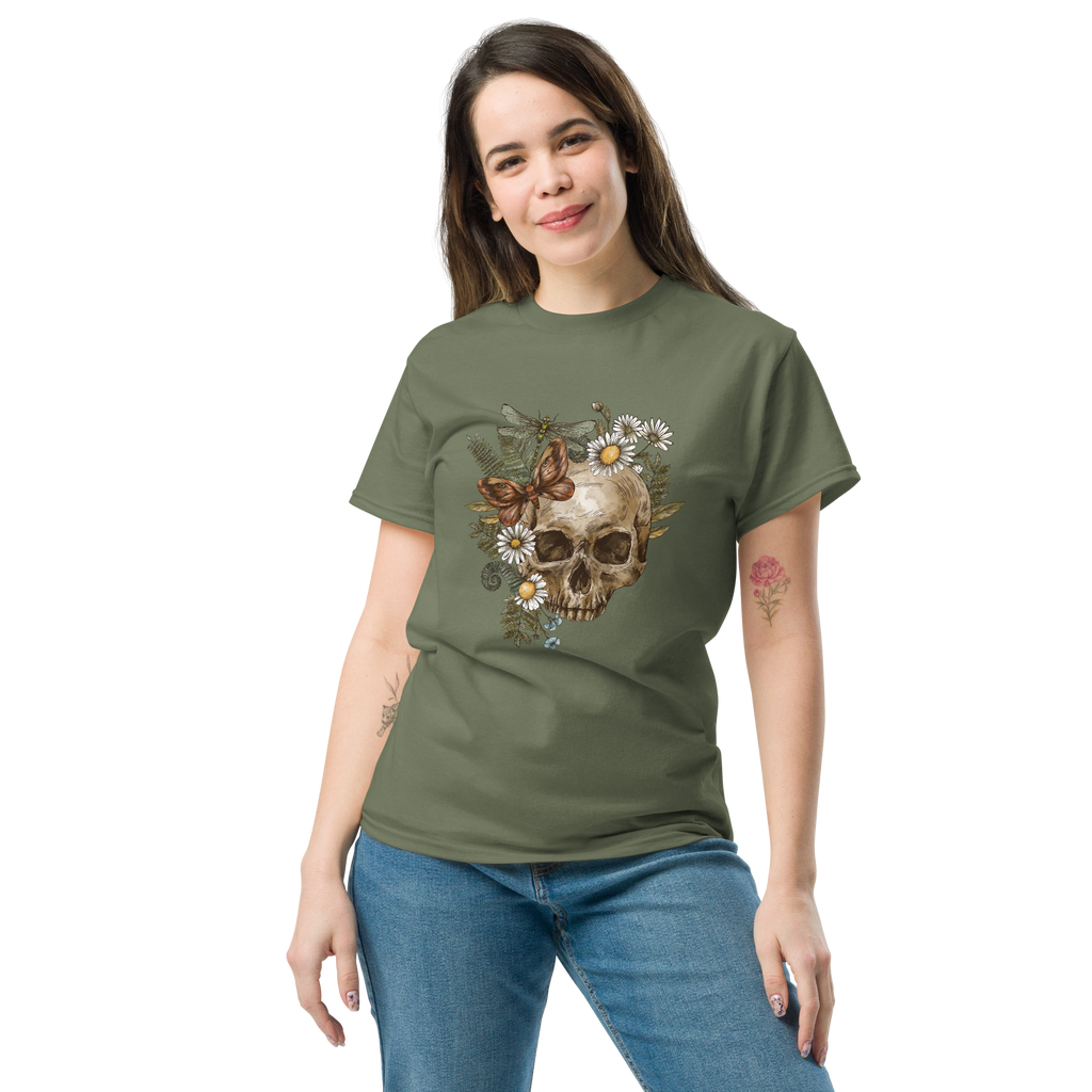 Botanical Skull T-Shirt - Heavyweight Style and Comfort for Trendsetters - OFFSIDE CLUB
