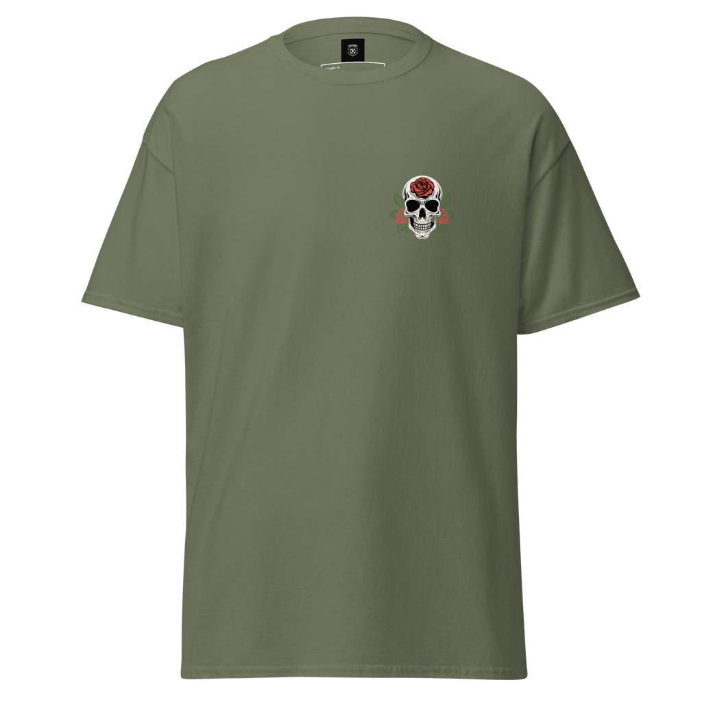 No Regrets Skull Rose Tee - Streetwear Graphic Tee for Bold Style - OFFSIDE CLUB