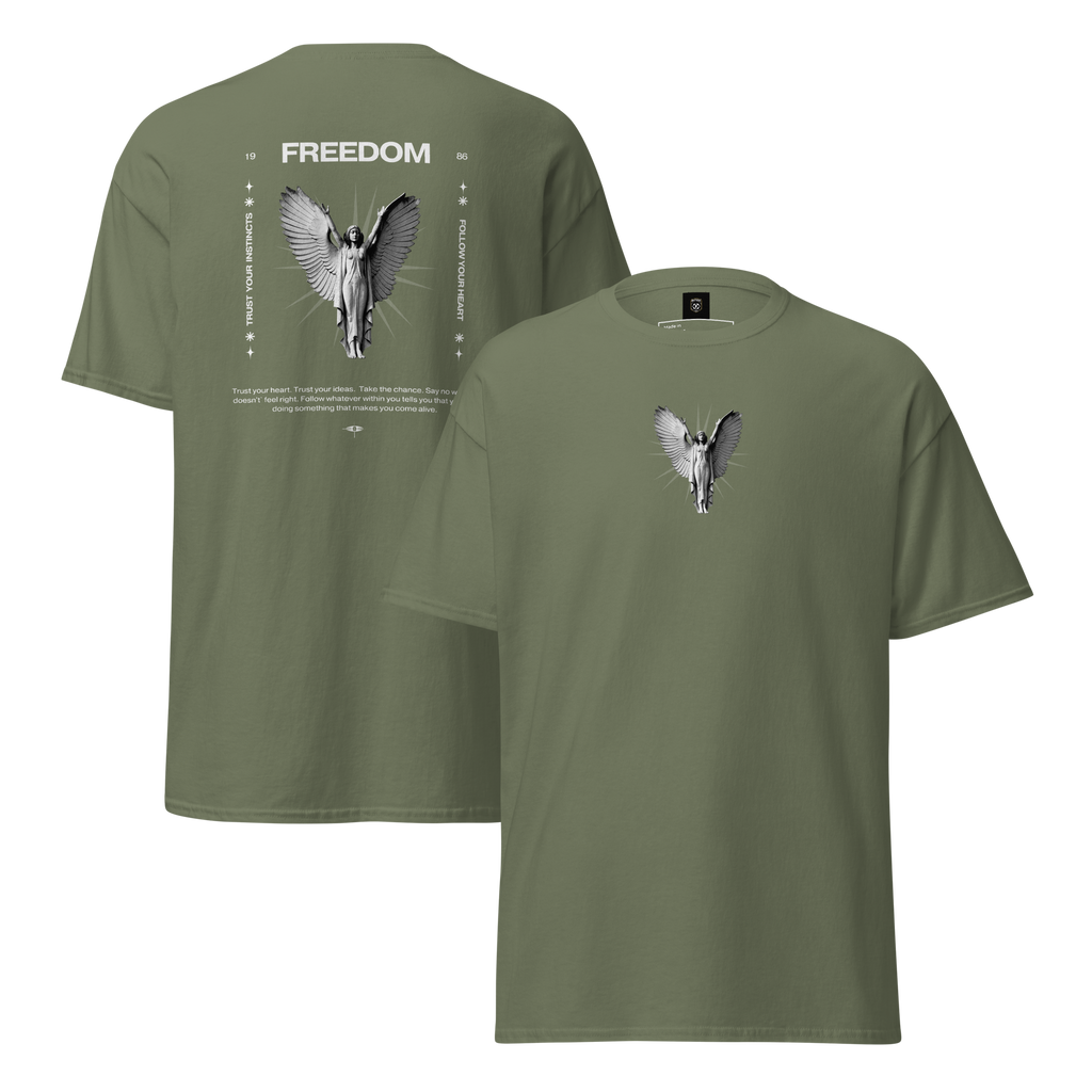 Freedom Angel Graphic Tee - Embrace Your Spirit Unisex Design - OFFSIDE CLUB