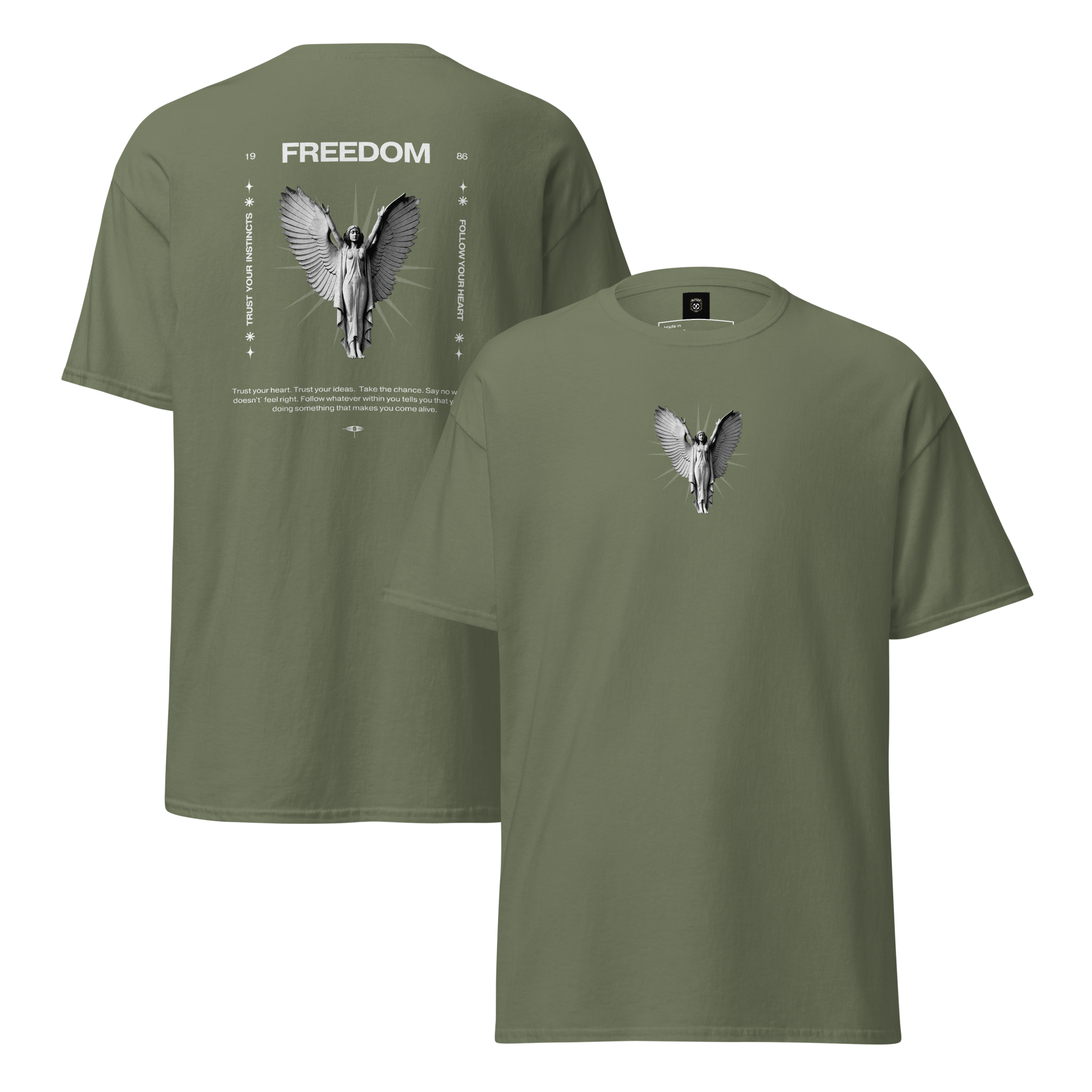 Freedom Angel Graphic Tee - Embrace Your Spirit Unisex Design - OFFSIDE CLUB
