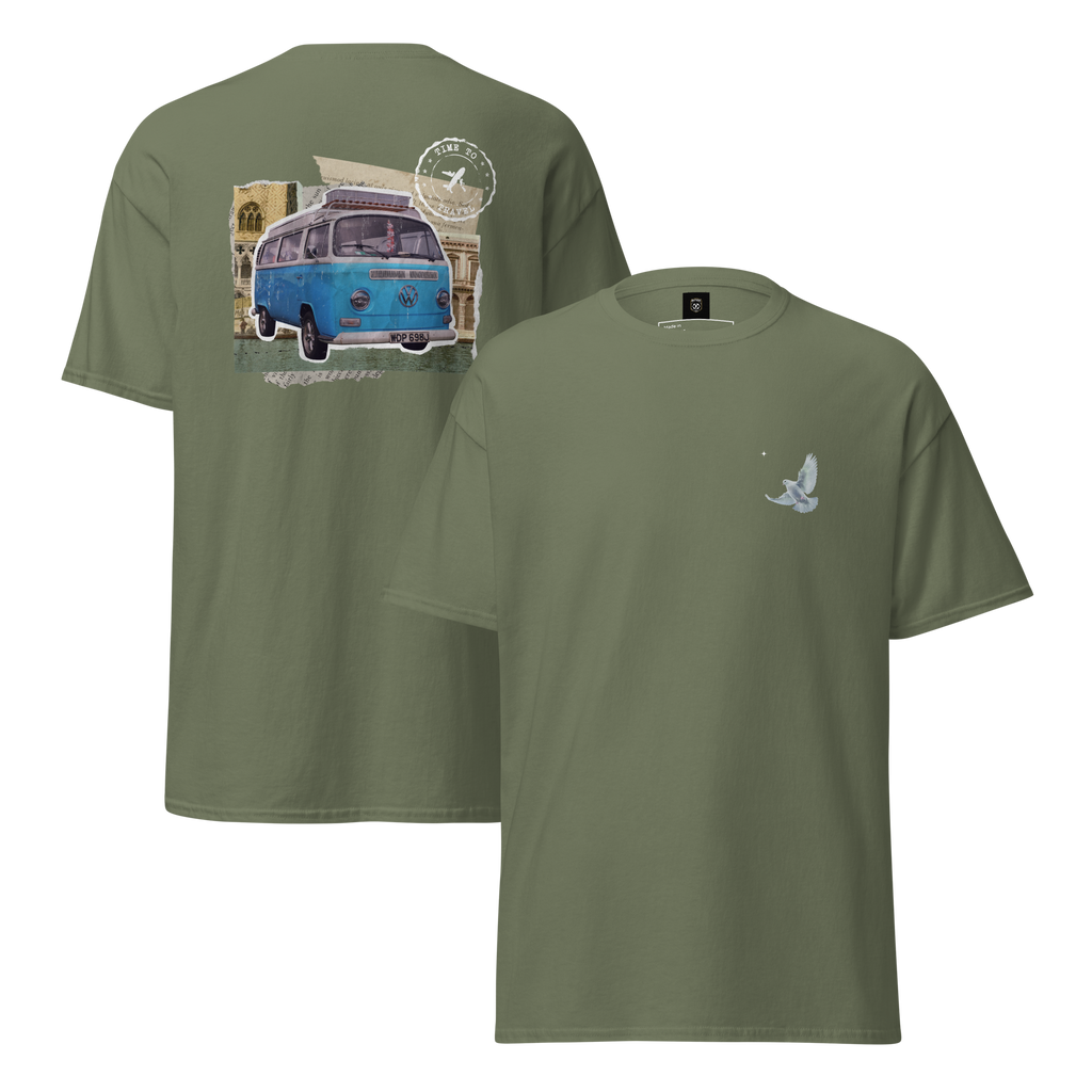 Wanderlust Graphic Tee for Adventure Seekers - Retro Van Design - OFFSIDE CLUB