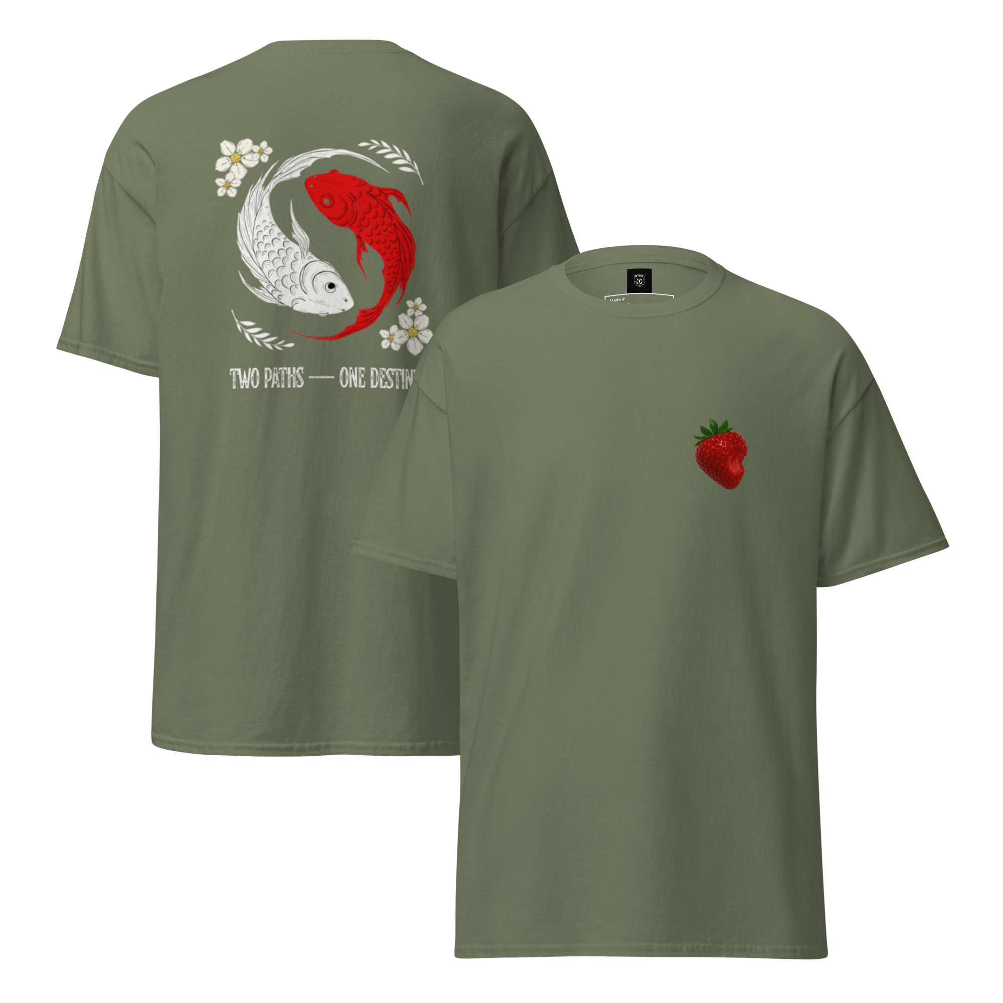 Two Paths Koi Graphic Tee - Stylish and Unique Koi Design T-Shirt - OFFSIDE CLUB