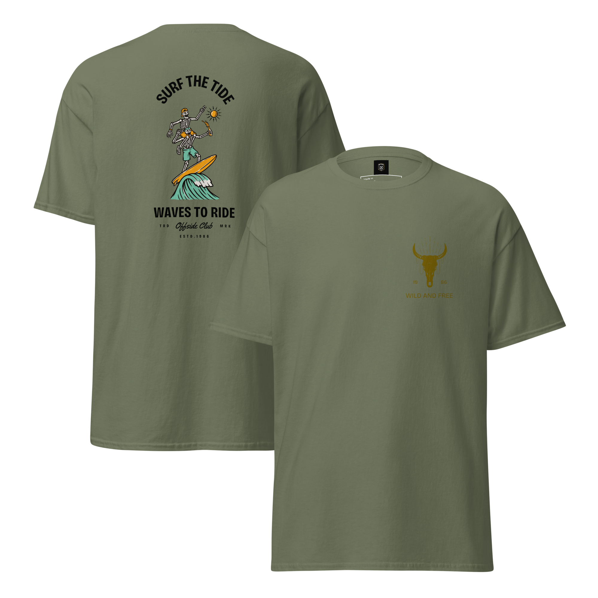 Surf The Tide Men's Surfing Graphic Tee - OFFSIDE CLUB