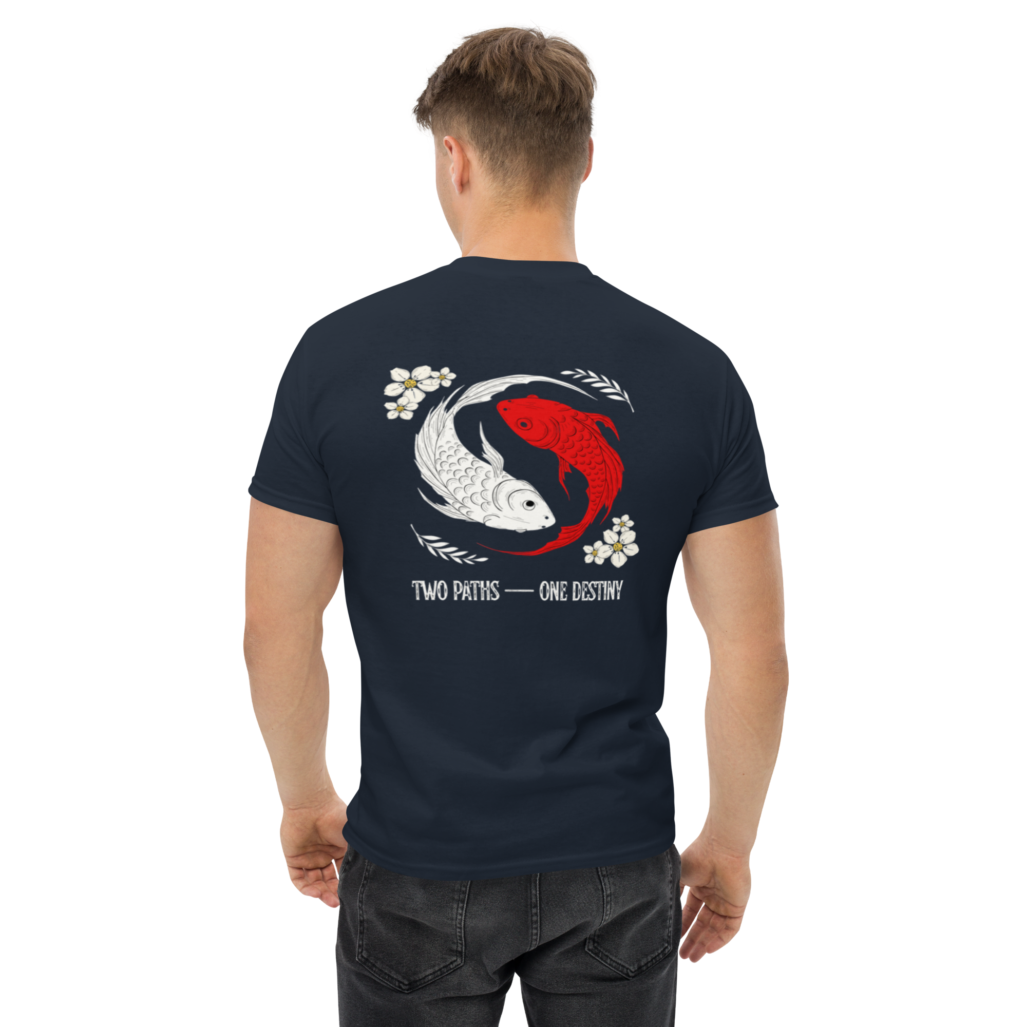 Two Paths Koi Graphic Tee - Stylish and Unique Koi Design T-Shirt - OFFSIDE CLUB