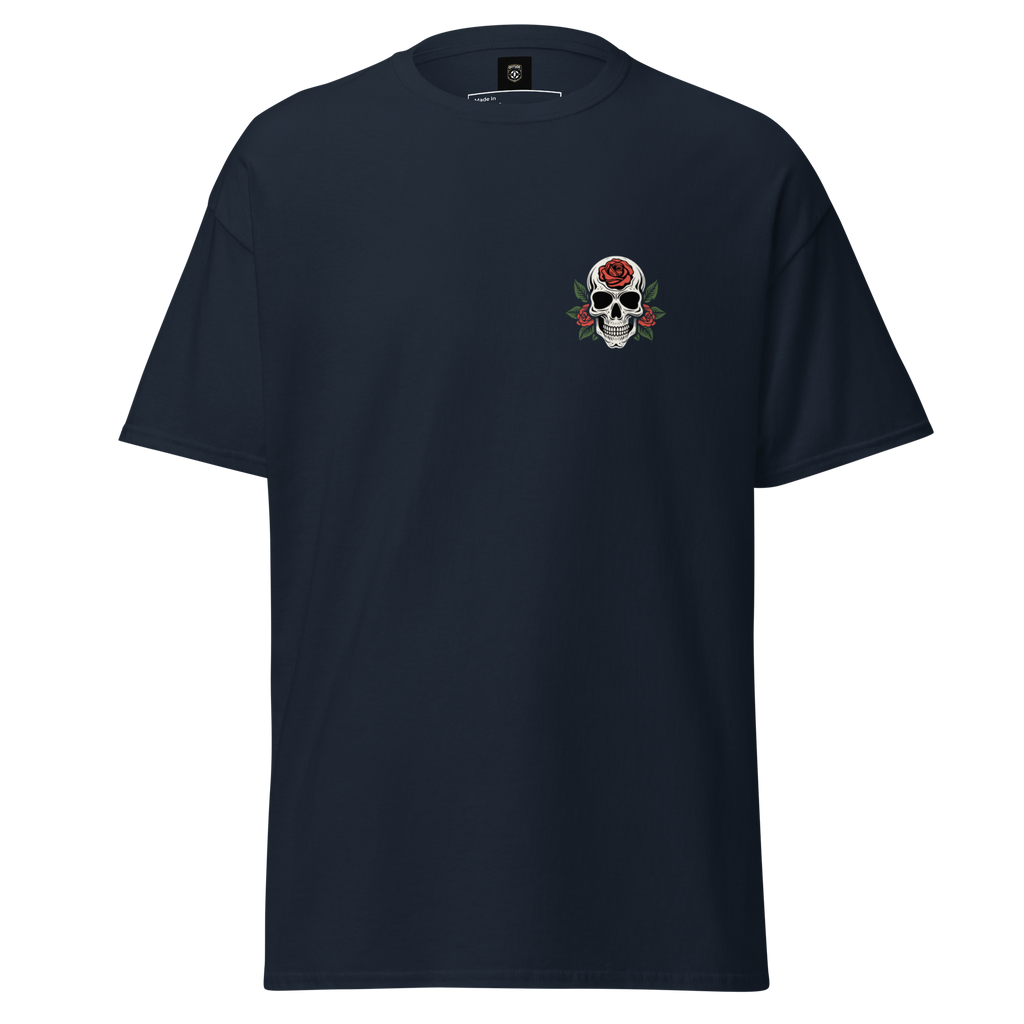 No Regrets Skull Rose Tee - Streetwear Graphic Tee for Bold Style - OFFSIDE CLUB