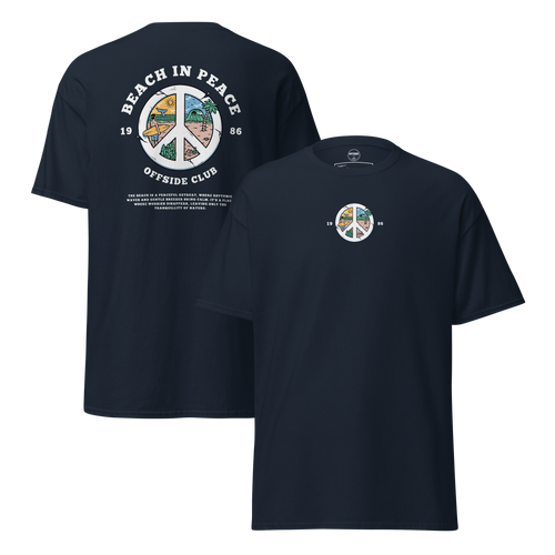 Beach in Peace Tee - Retro Graphic Comfort and Style - OFFSIDE CLUB