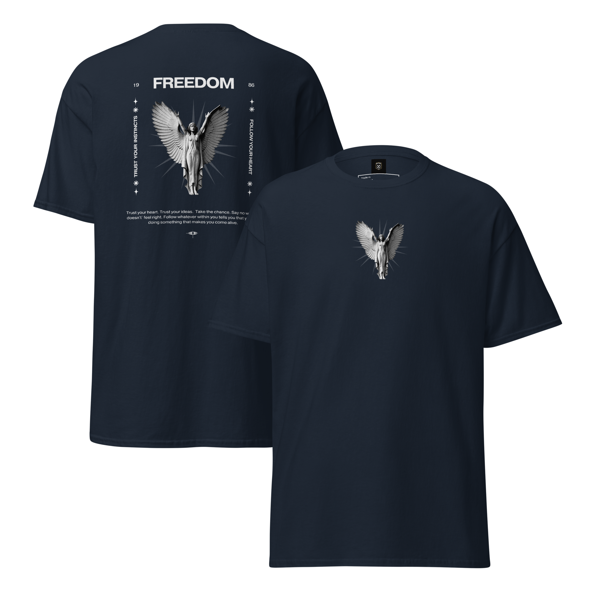 Freedom Angel Graphic Tee - Embrace Your Spirit Unisex Design - OFFSIDE CLUB