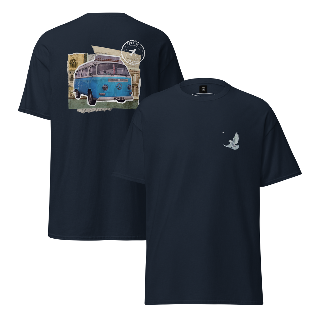 Wanderlust Graphic Tee for Adventure Seekers - Retro Van Design - OFFSIDE CLUB