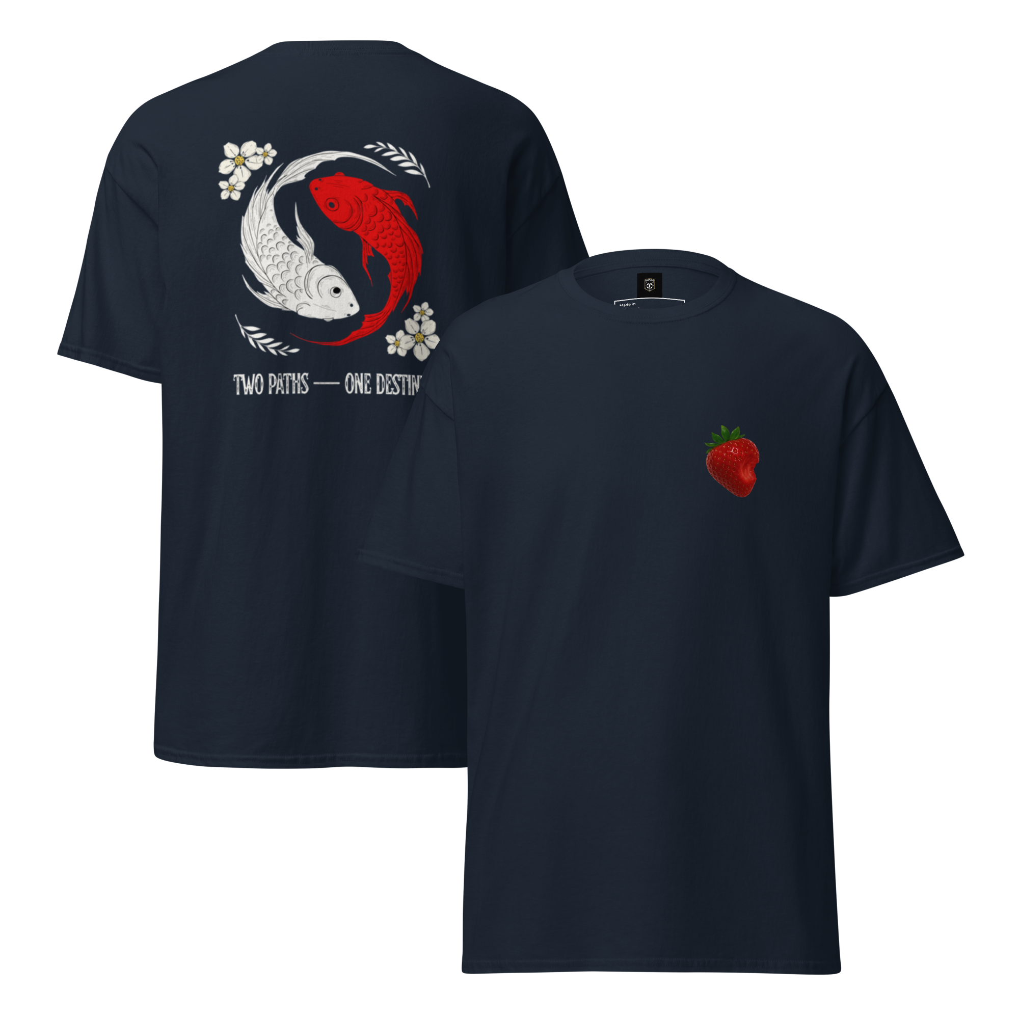 Two Paths Koi Graphic Tee - Stylish and Unique Koi Design T-Shirt - OFFSIDE CLUB