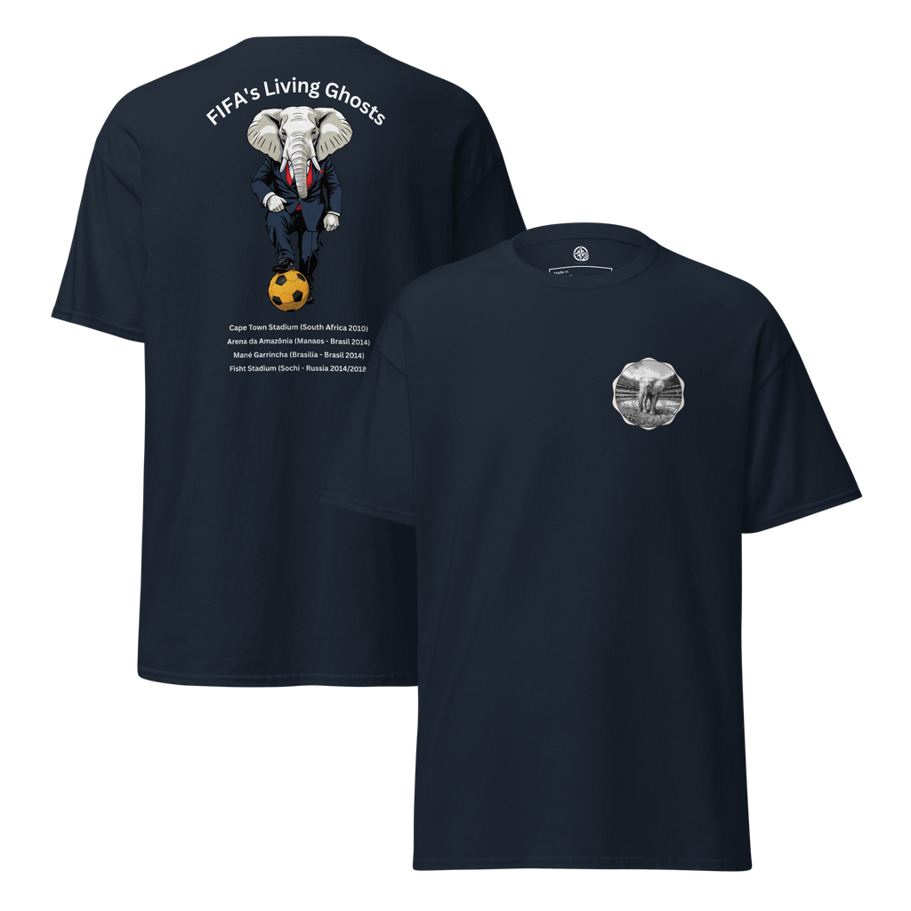 Living Ghosts Graphic Tee - Uncover the Hidden Costs of Major Football Tournaments