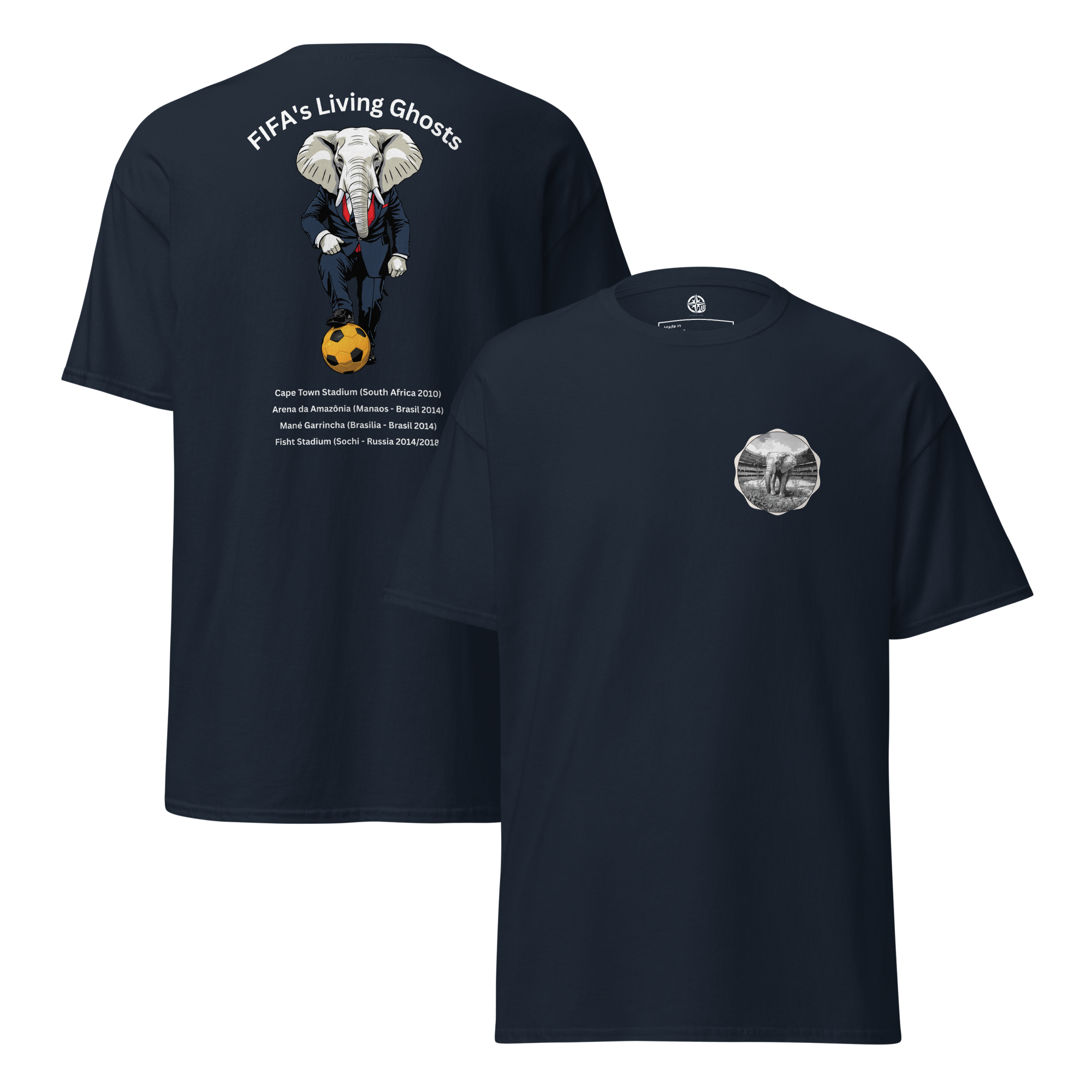 Living Ghosts Graphic Tee - Uncover the Hidden Costs of Major Football Tournaments