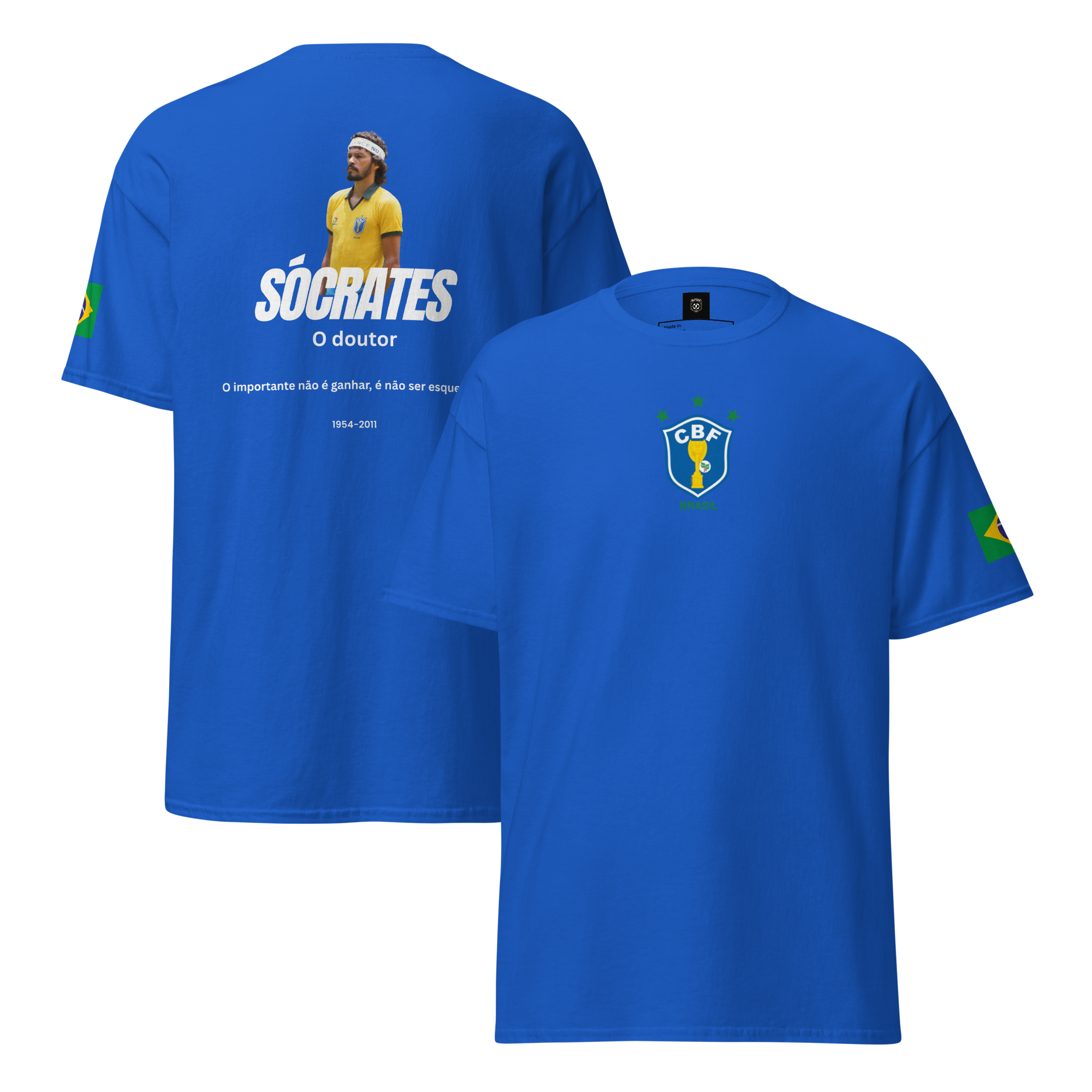 Sócrates Brazil Retro T-Shirt - 1982 Vintage Football Streetwear Tee - OFFSIDE CLUB