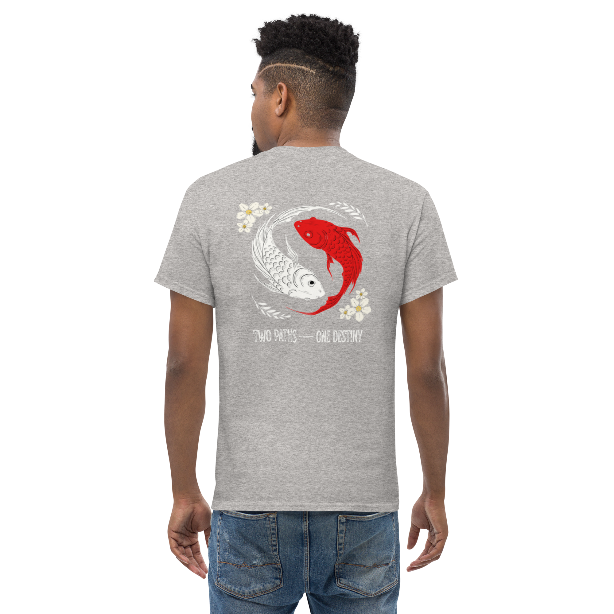 Two Paths Koi Graphic Tee - Stylish and Unique Koi Design T-Shirt - OFFSIDE CLUB