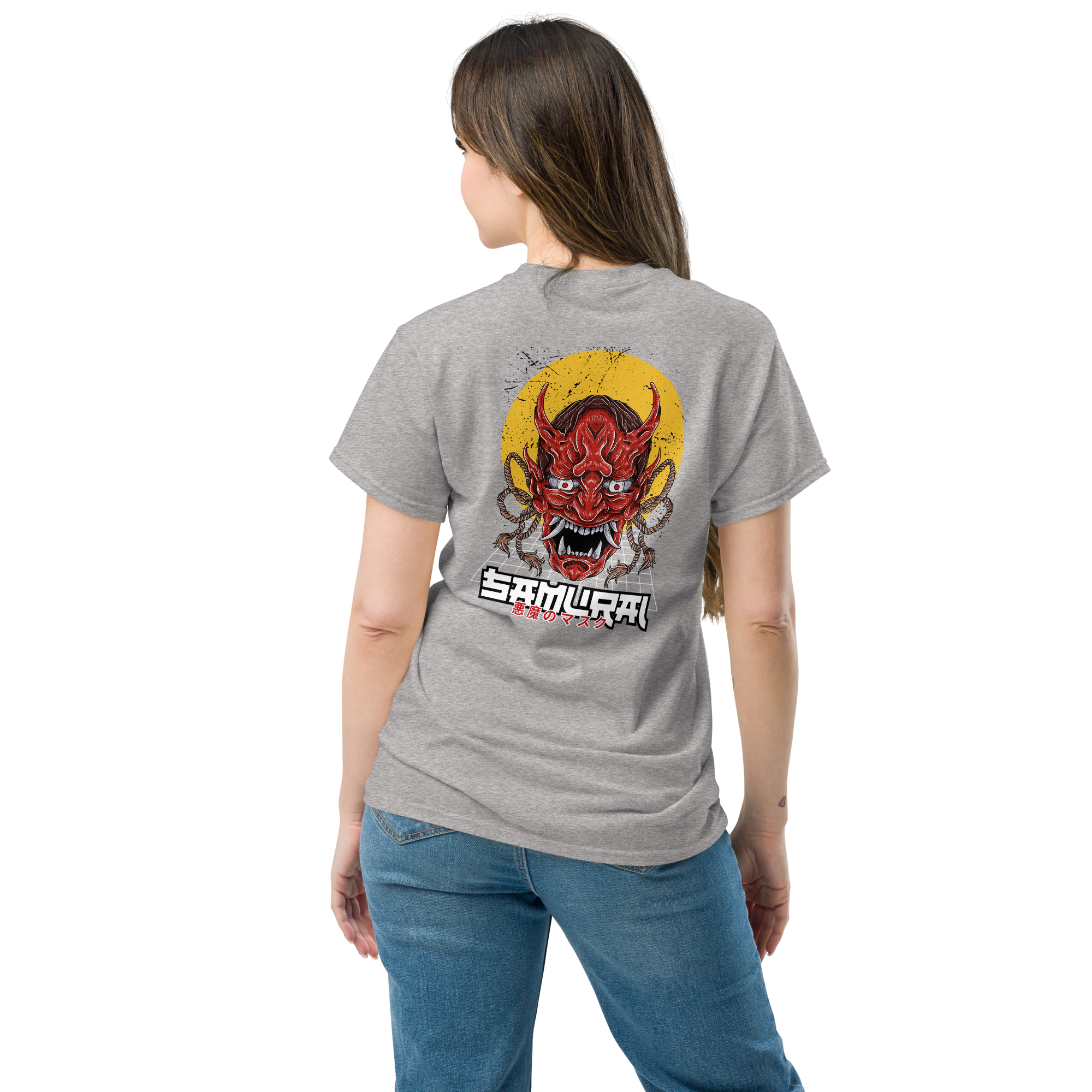 Oni Samurai Mask T-Shirt - Unique Graphic Tee for Bold Style - OFFSIDE CLUB