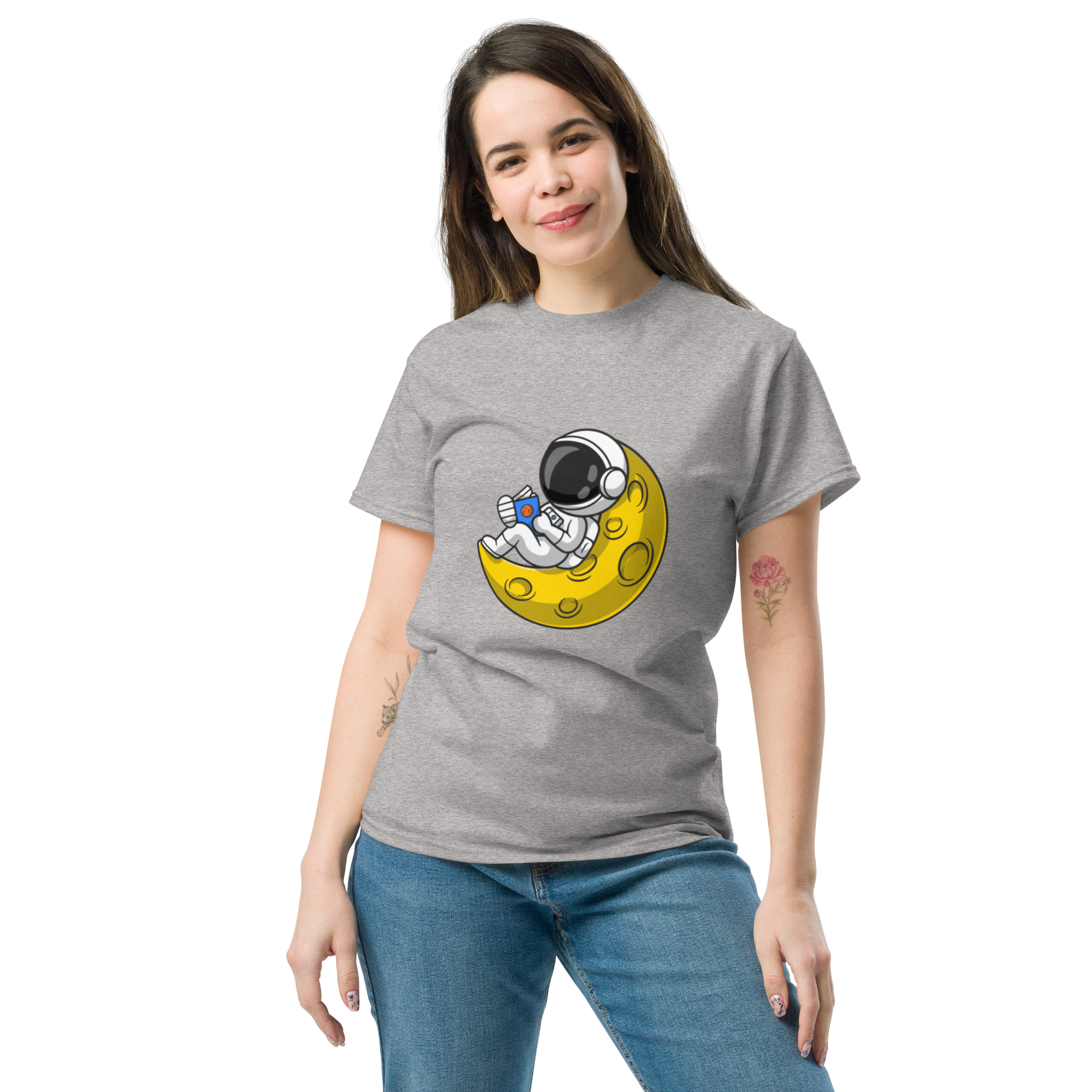 Lunar Reader Tee - Stylish Graphic Tee for Book Lovers - OFFSIDE CLUB