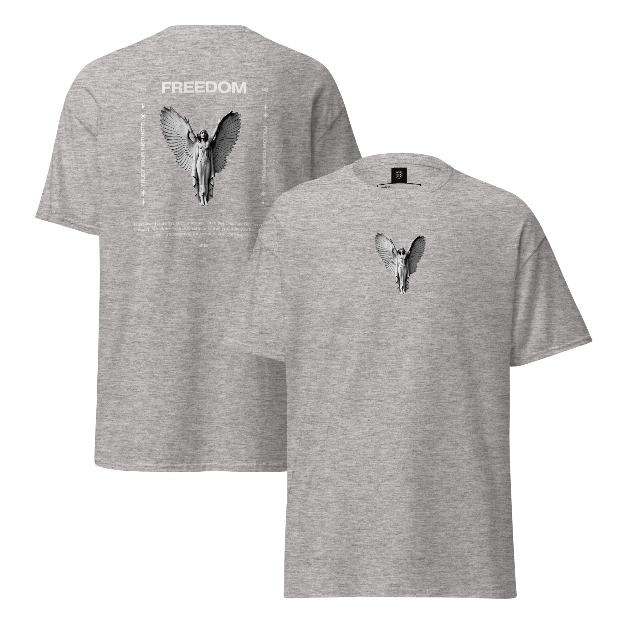 Freedom Angel Graphic Tee - Embrace Your Spirit Unisex Design - OFFSIDE CLUB