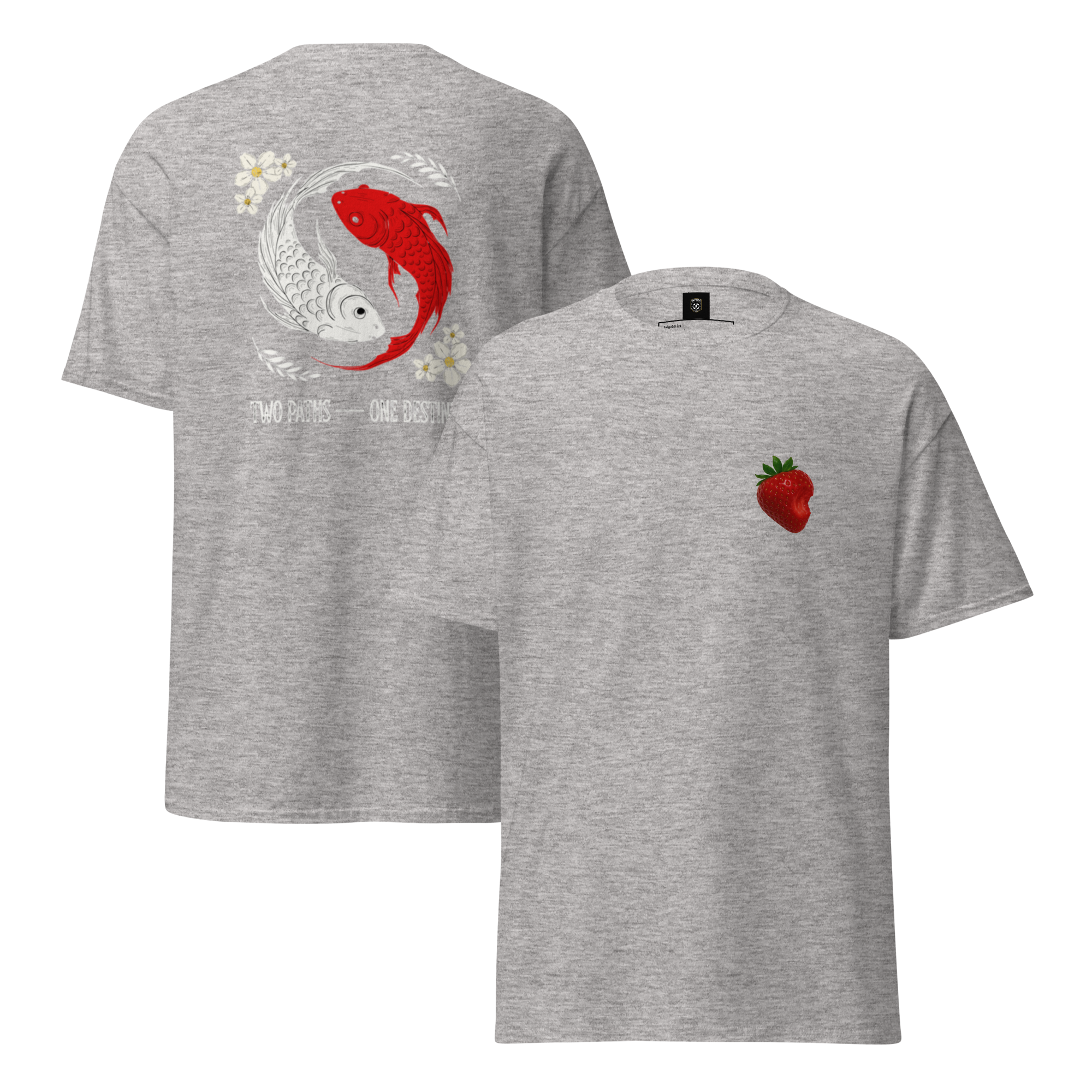 Two Paths Koi Graphic Tee - Stylish and Unique Koi Design T-Shirt - OFFSIDE CLUB
