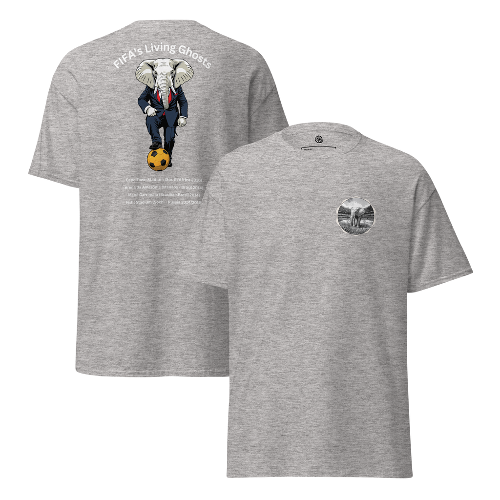 Living Ghosts Graphic Tee - Uncover the Hidden Costs of Major Football Tournaments