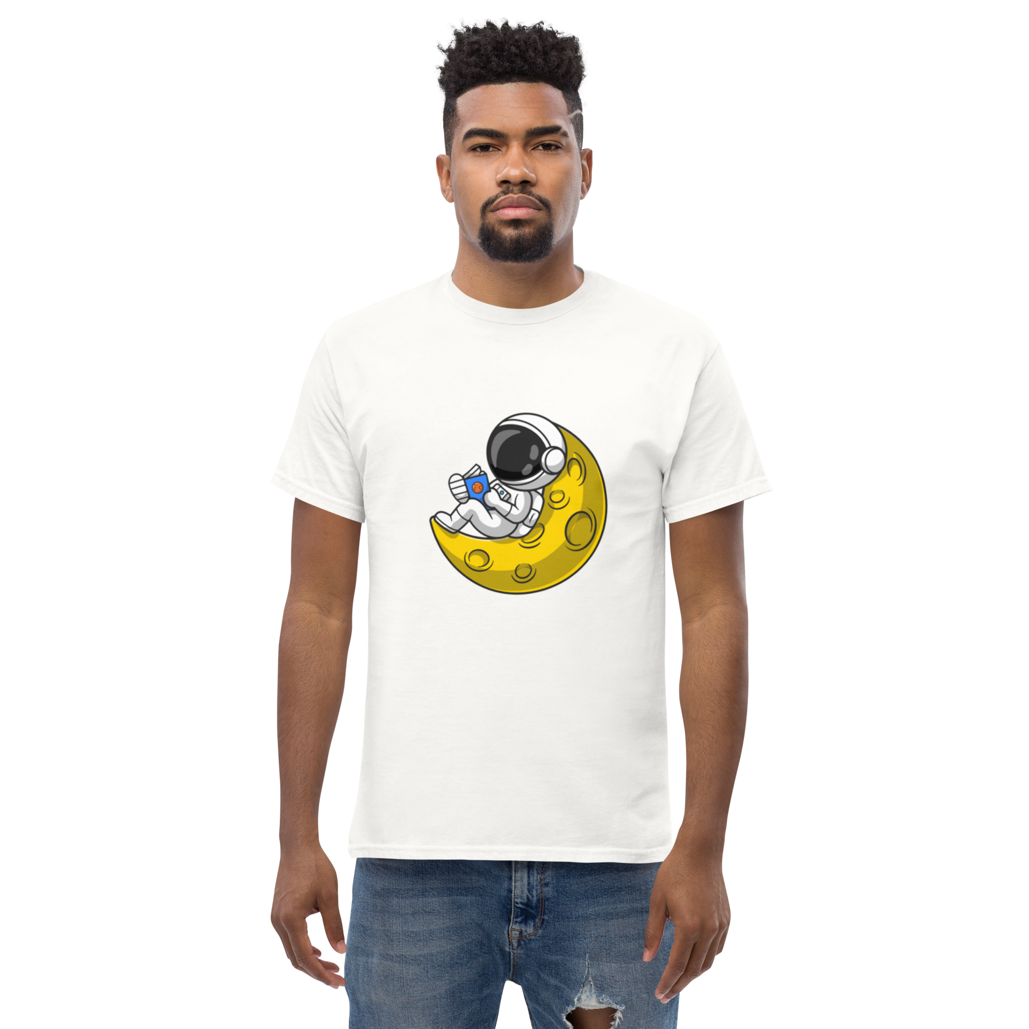 Lunar Reader Tee - Stylish Graphic Tee for Book Lovers - OFFSIDE CLUB