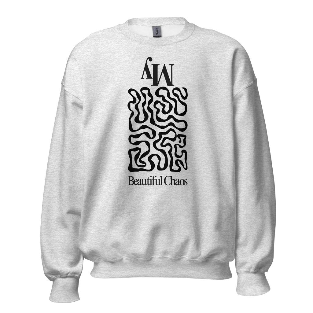 Unisex Minimalist Streetwear Sweatshirt - My Beautiful Chaos Abstract Graphic Crewneck