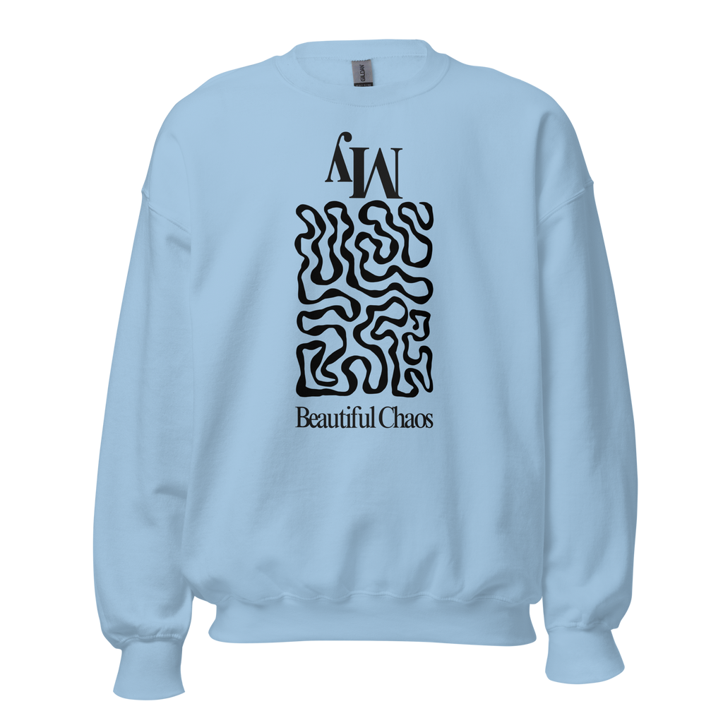 Unisex Minimalist Streetwear Sweatshirt - My Beautiful Chaos Abstract Graphic Crewneck