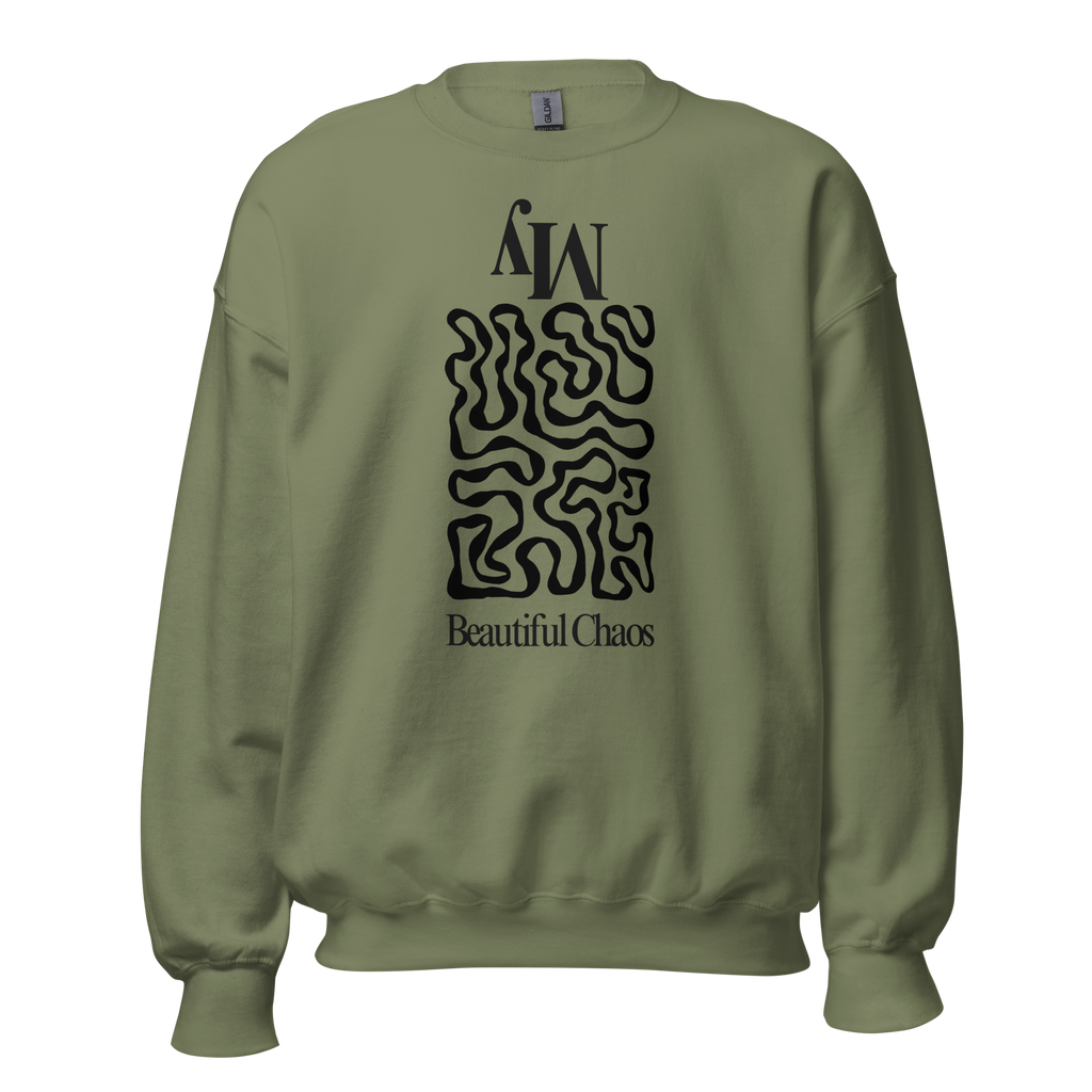 Unisex Minimalist Streetwear Sweatshirt - My Beautiful Chaos Abstract Graphic Crewneck
