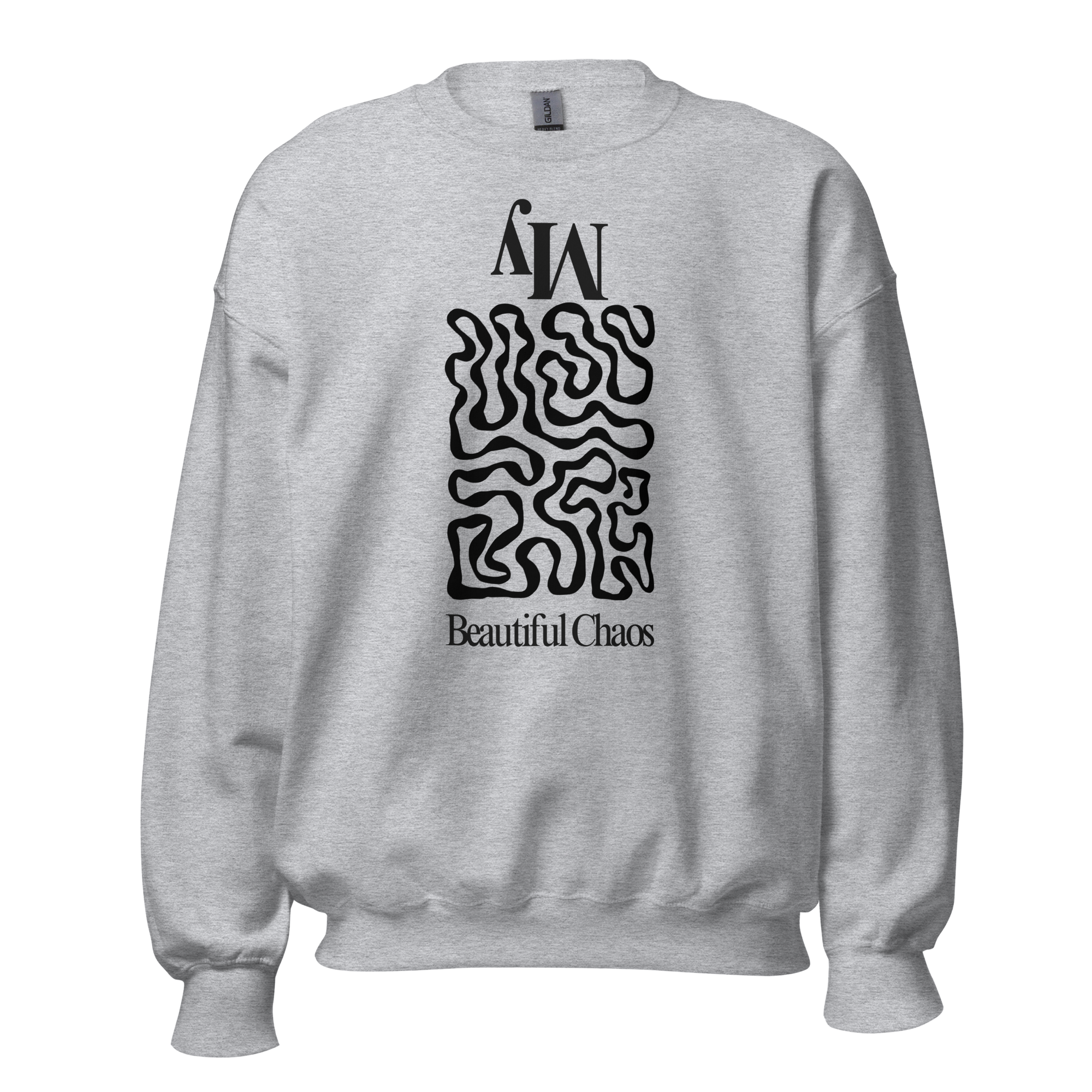 Unisex Minimalist Streetwear Sweatshirt - My Beautiful Chaos Abstract Graphic Crewneck