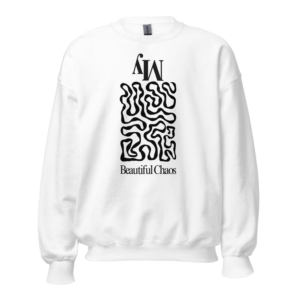 Unisex Minimalist Streetwear Sweatshirt - My Beautiful Chaos Abstract Graphic Crewneck